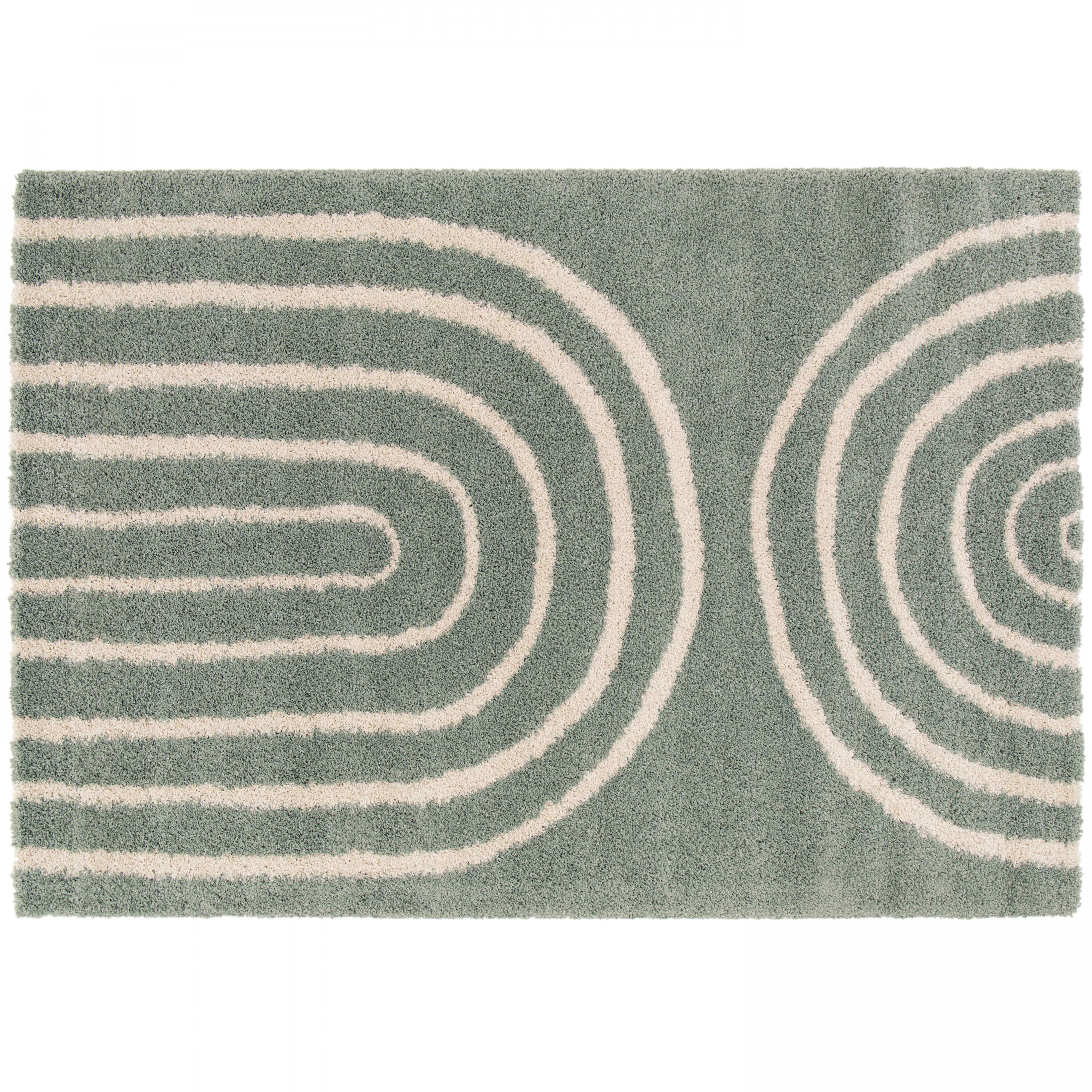 Tapis rectangulaire motif arc-en-ciel à poils longs