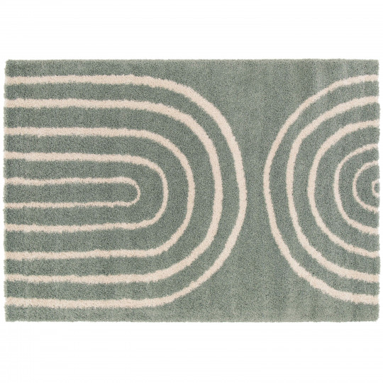 Tapis rectangulaire motif arc-en-ciel à poils longs