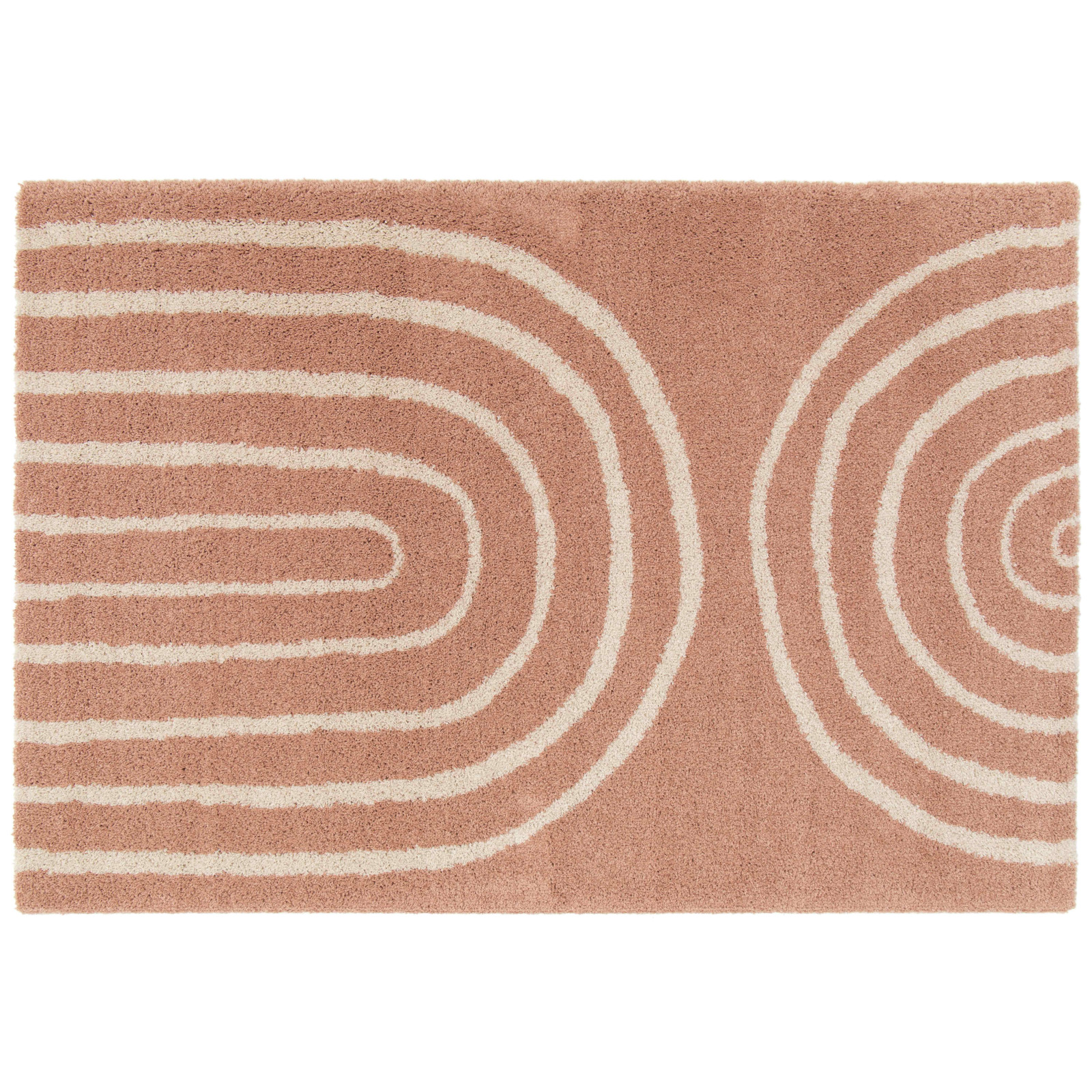 Tapis rectangulaire motif arc-en-ciel à poils longs