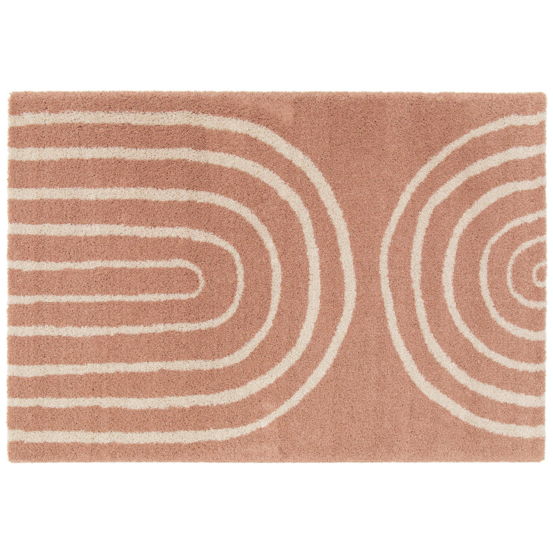 Tapis rectangulaire motif arc-en-ciel à poils longs