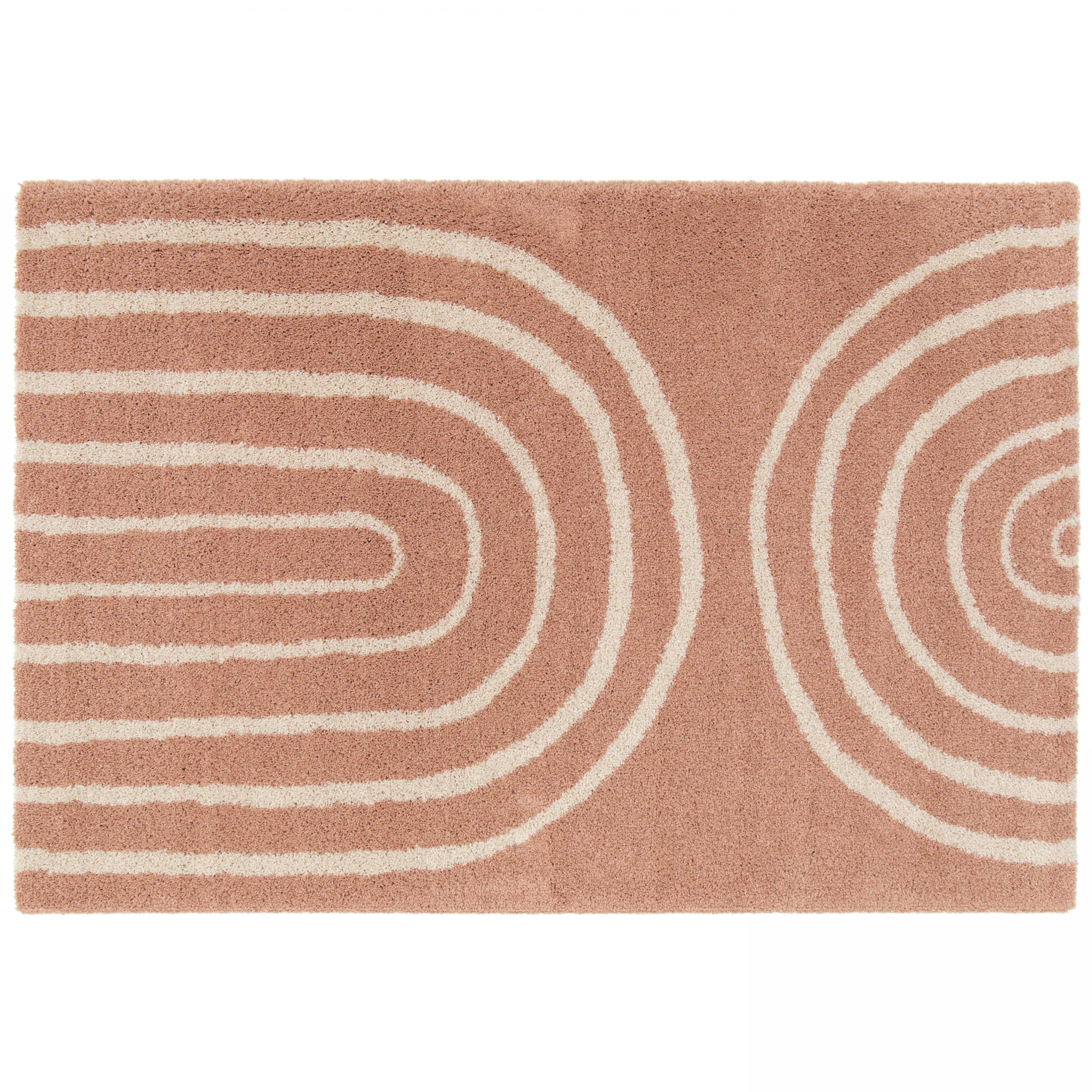 Tapis rectangulaire motif arc-en-ciel à poils longs