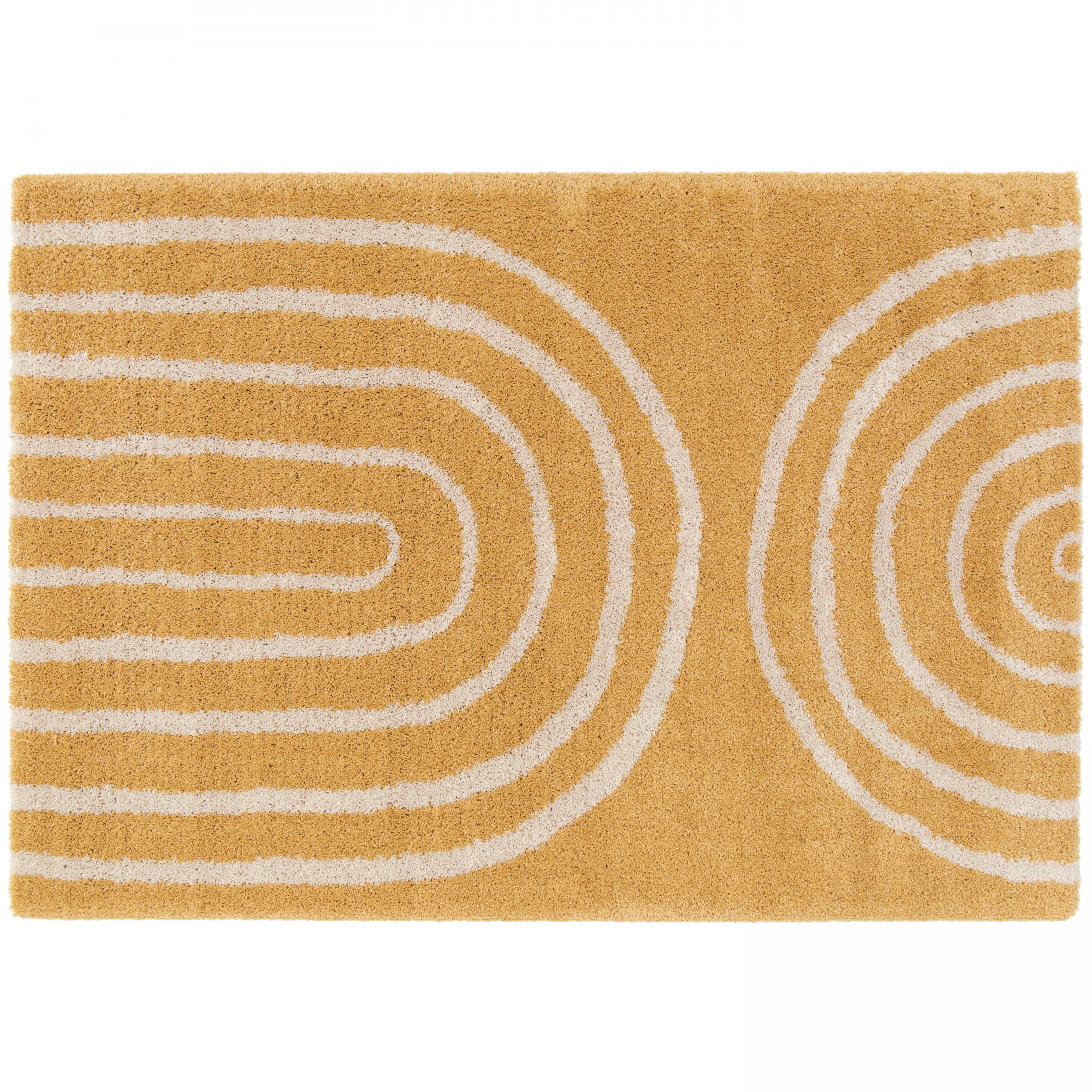Tapis rectangulaire motif arc-en-ciel à poils longs