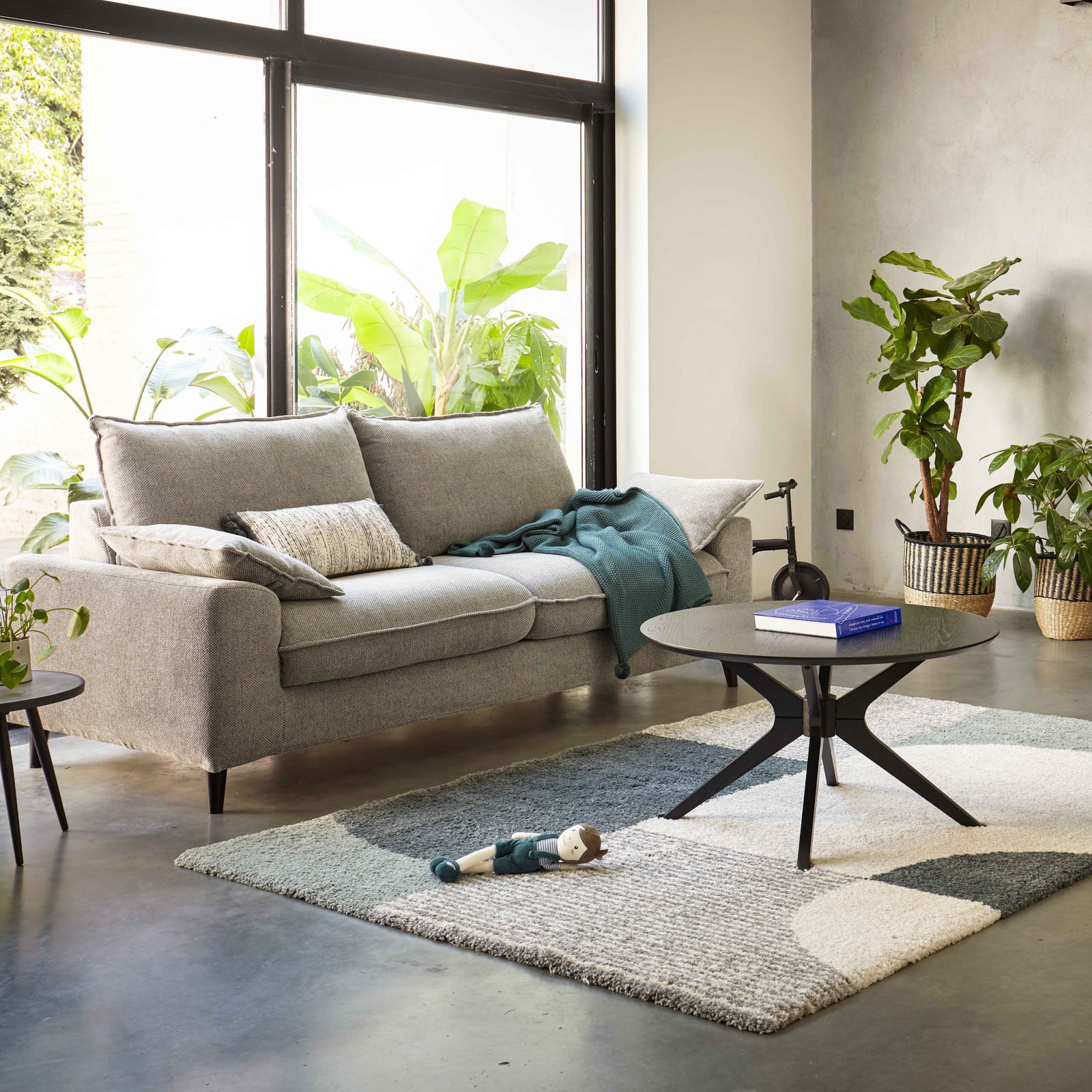 Canapé en tissu chiné 3 places