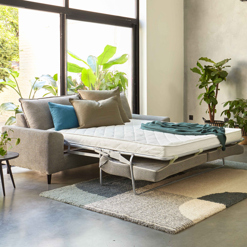 Canapé convertible en tissu chiné 3 places (4/6)