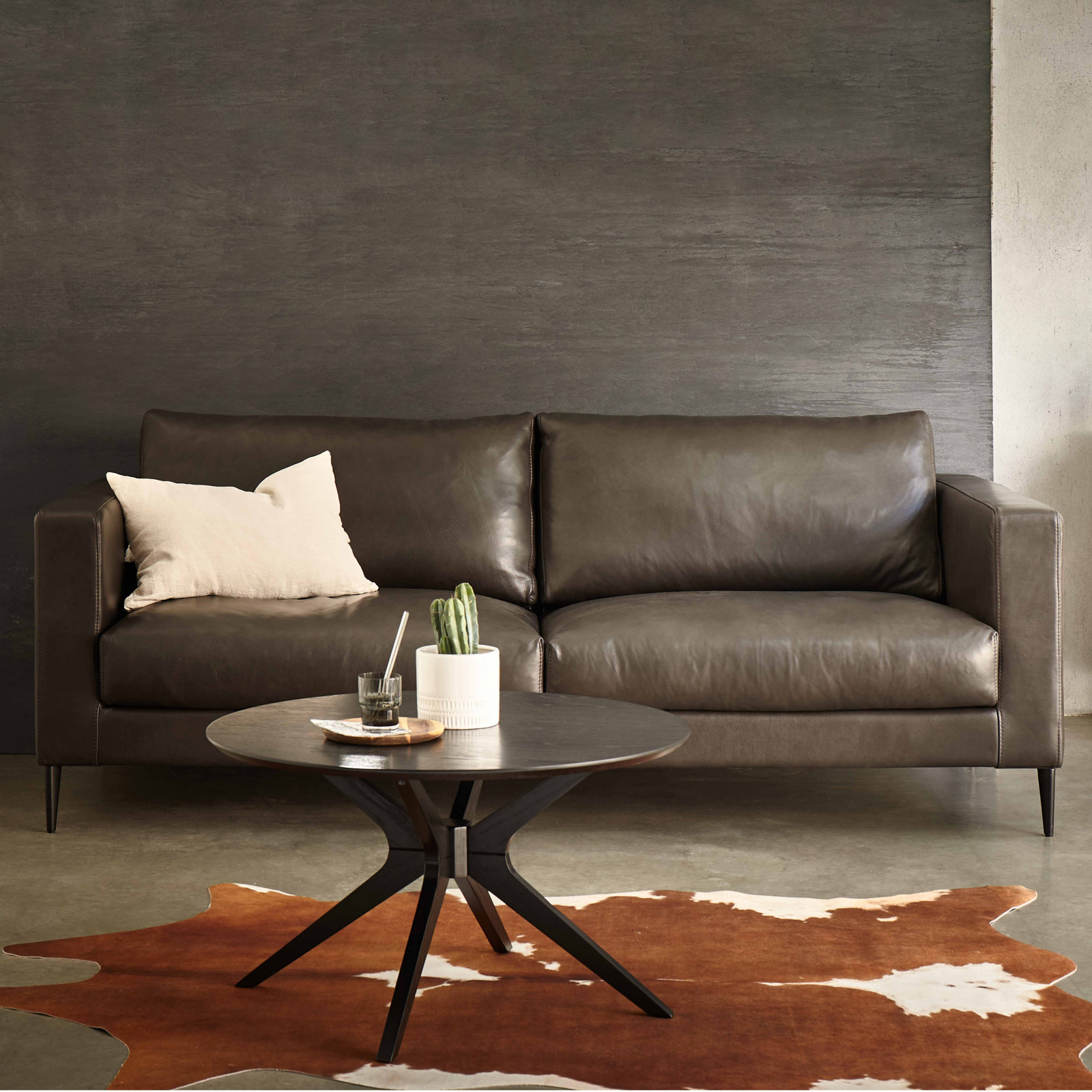 Table basse ronde placage chêne Ø 80 cm