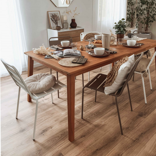 Table extensible en eucalyptus 6 à 10 personnes