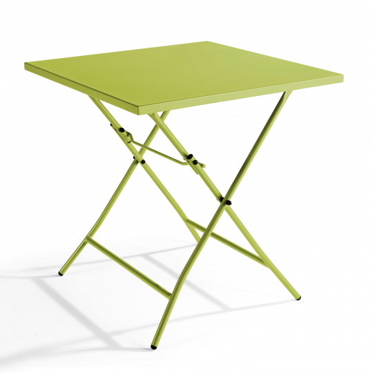 Table de jardin carrée pliante en métal 4 personnes 70x70 cm | Oviala