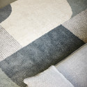 Tapis rectangulaire motif géométrique à poils longs