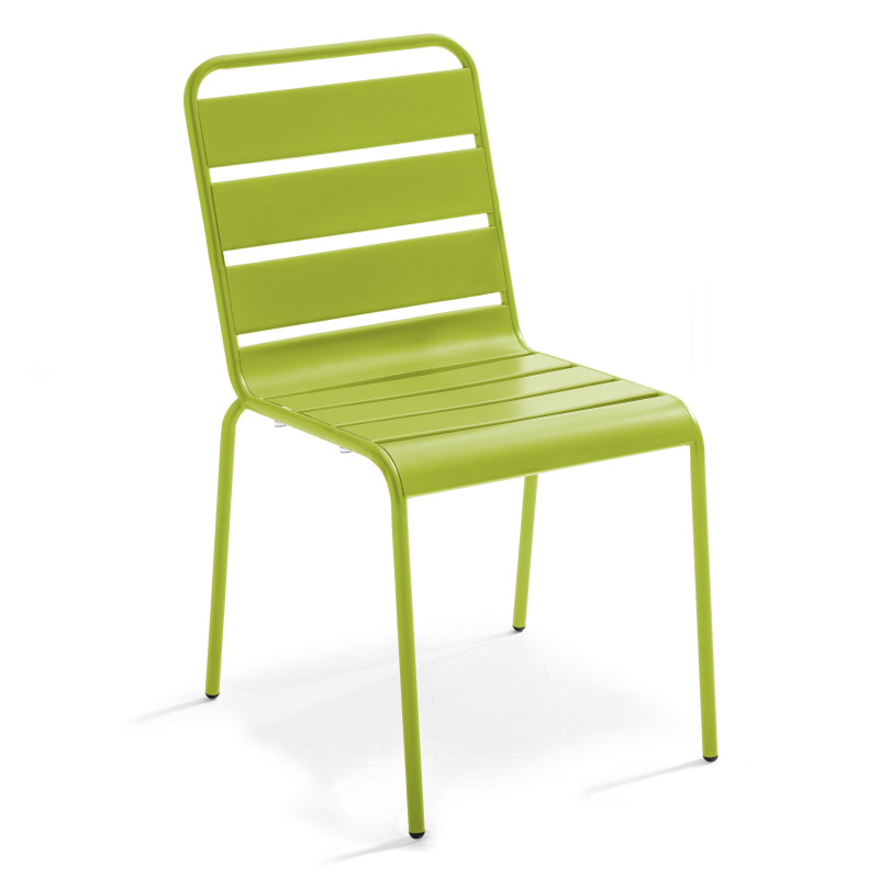 Table de jardin et 8 chaises en métal