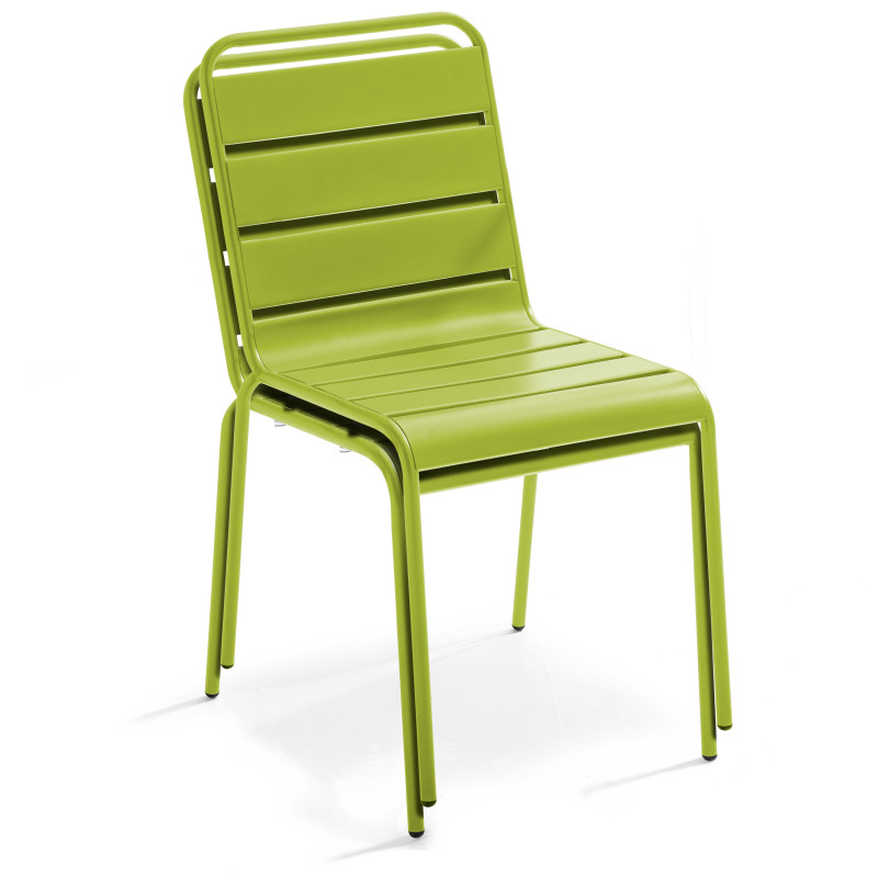 Table de jardin et 8 chaises en métal