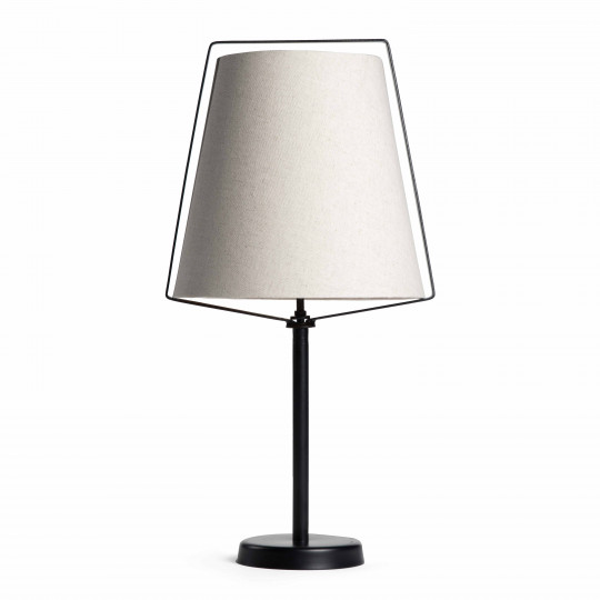 Lampe à poser design + abat-jour en lin à faible consommation | Oviala