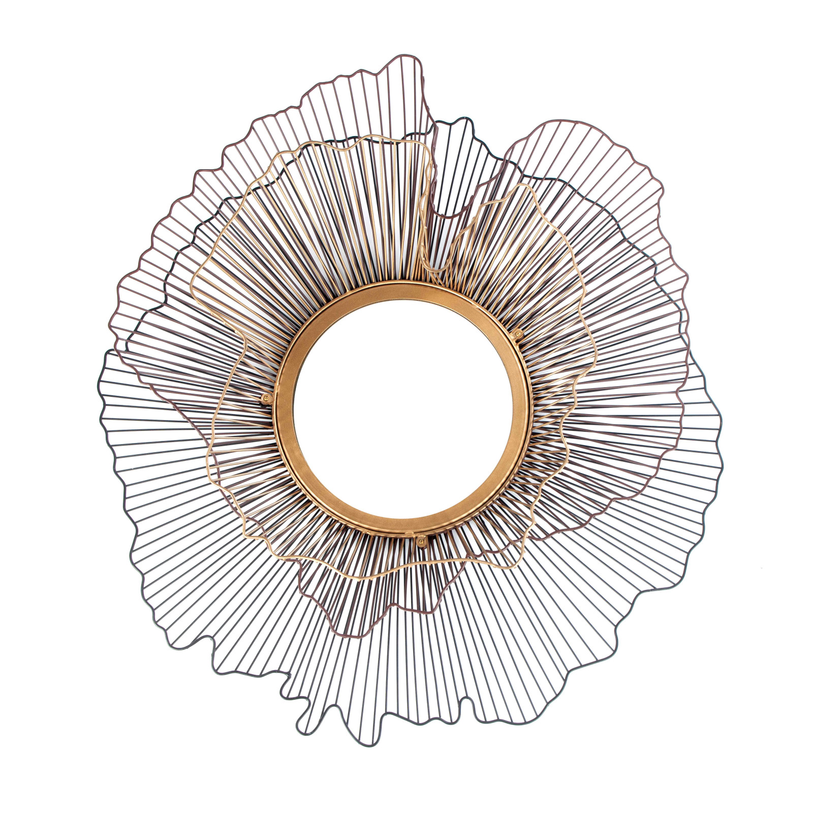 Miroir en métal et bronze