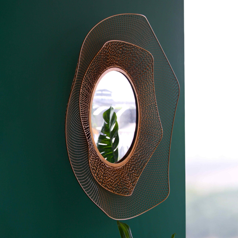 Miroir en métal forme organique