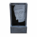 Fontaine visage de bouddha en pierre reconstituée avec LED 35 x 21 x 60cm