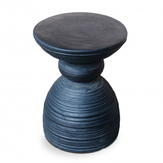 Tabouret sculpté et tourné en bois de suar massif