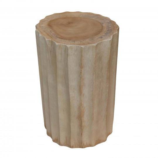 Tabouret sculpté en bois de suar massif