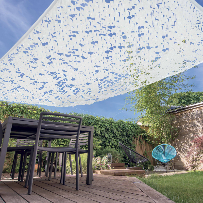 Voile d'ombrage ajourée réversible rectangulaire 3 x 4 m