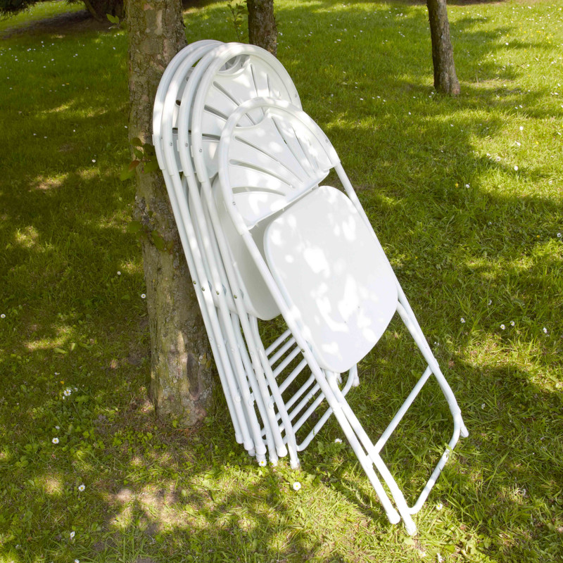 Chaise pliante blanche confortable Lot de 4