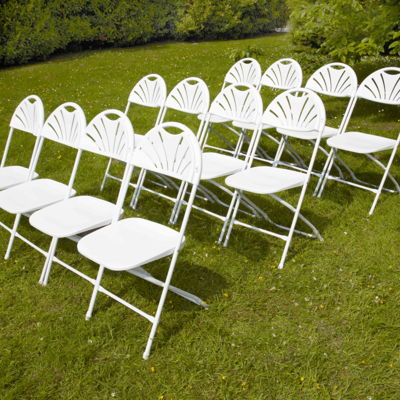 Chaise pliante blanche confortable Lot de 4
