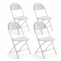 Chaise pliante blanche confortable Lot de 4