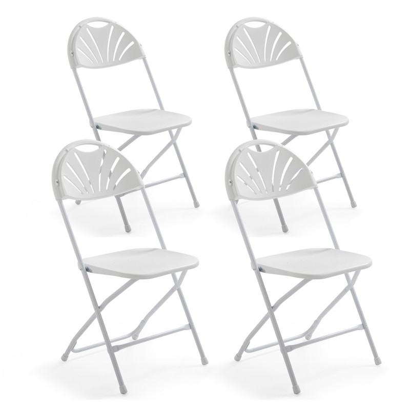 Chaise pliante blanche confortable Lot de 4
