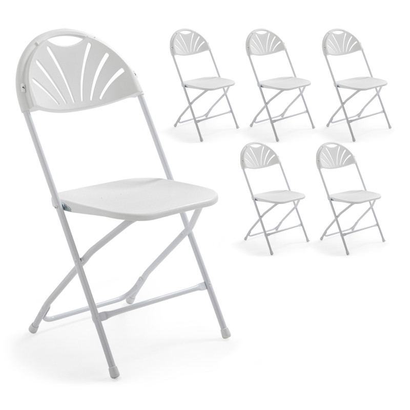 Chaise pliante x 6 blanche