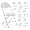8 chaises pliantes de réception blanches