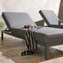 Lot de 2 bains de soleil avec coussin, inclinables 5 positions