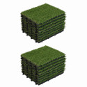 Lot dalles clipsables en gazon synthétique