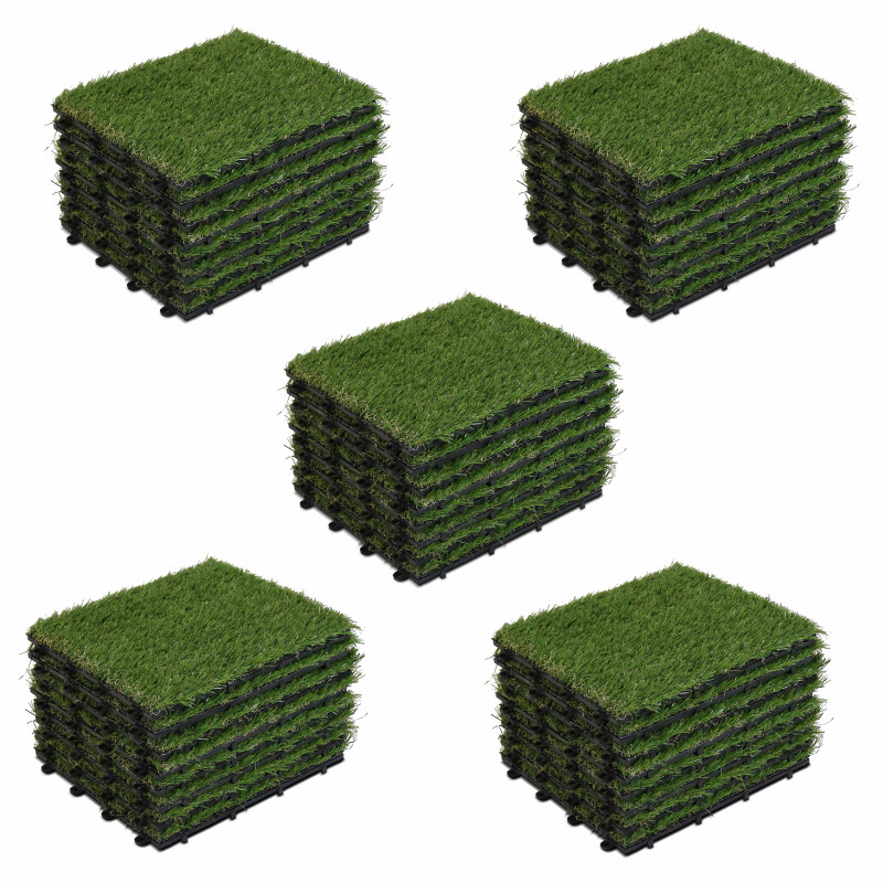 Lot dalles clipsables en gazon synthétique