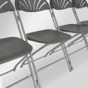 Lot 10 chaises pliantes grises et crochets de liaison - Gris anthracite
