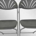 Lot 10 chaises pliantes grises et crochets de liaison - Gris anthracite