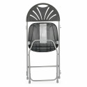 Lot 10 chaises pliantes grises et crochets de liaison - Gris anthracite