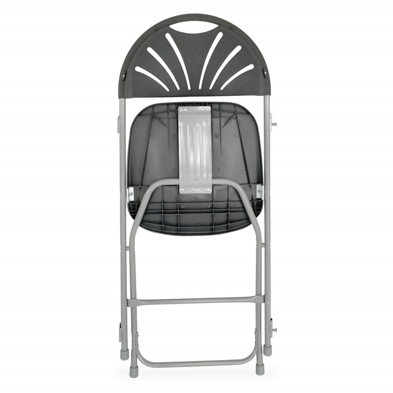 Lot 10 chaises pliantes grises et crochets de liaison - Gris anthracite