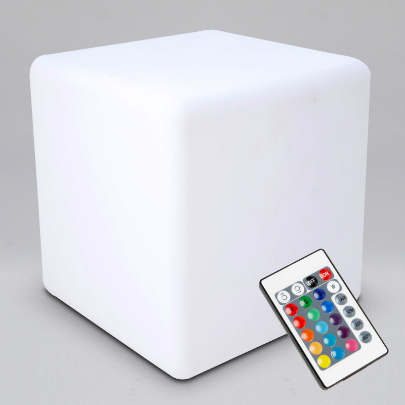 Cube LED multicolore avec télécommande 43cm