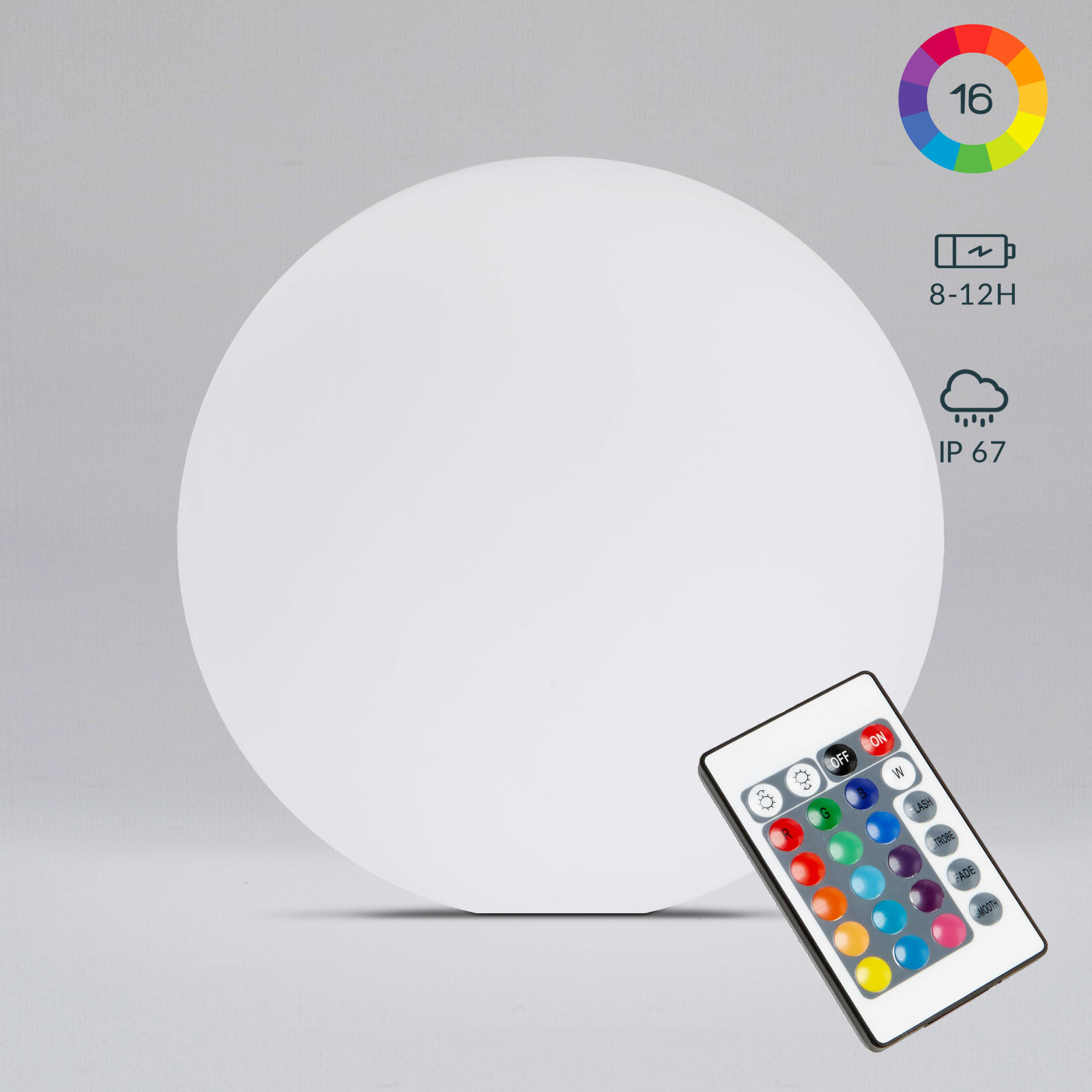 Boule LED multicolore avec télécommande Ø40 cm | Oviala