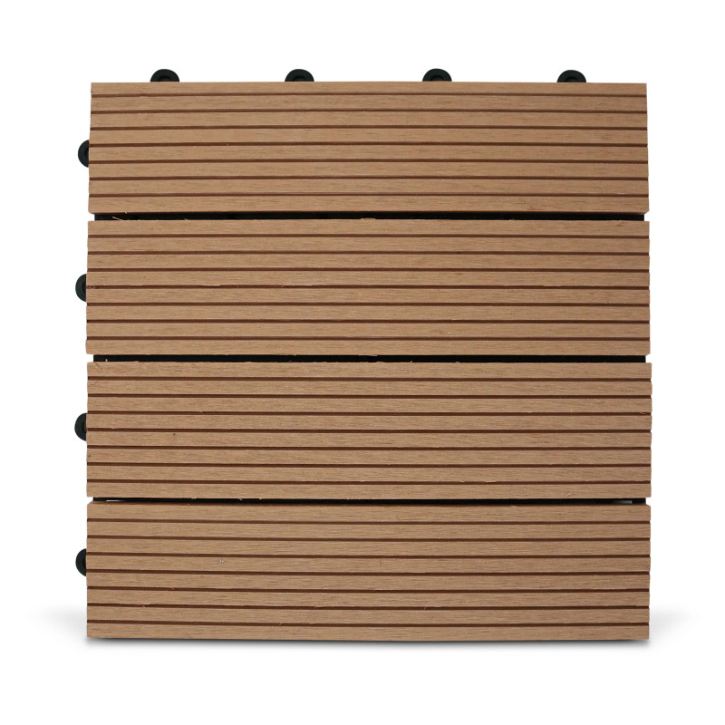 Lot dalles de terrasse clipsables en bois composite - (30 x 30 x 2,5 cm)
