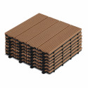 Lot dalles de terrasse clipsables en bois composite - (30 x 30 x 2,5 cm)