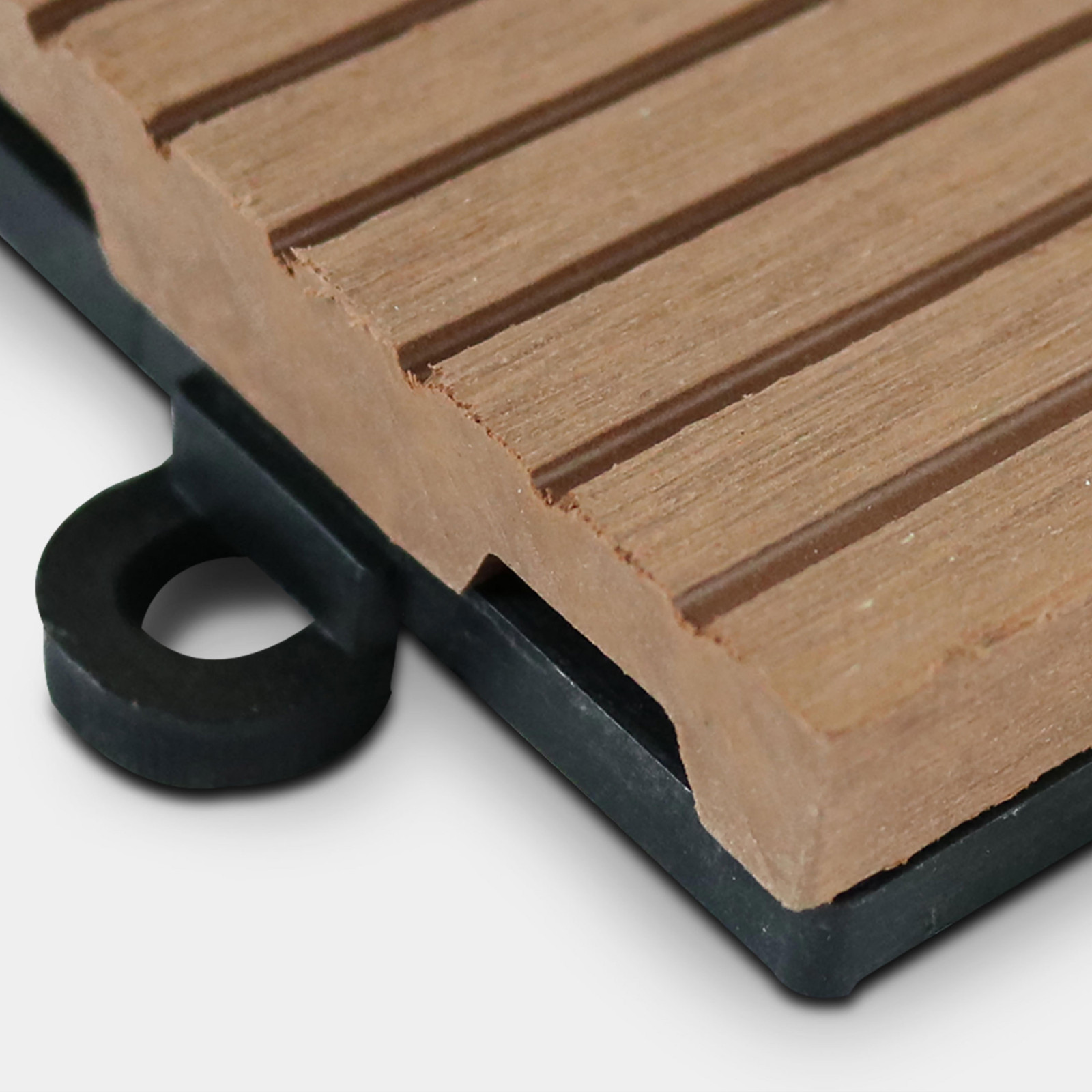 Lot dalles de terrasse clipsables en bois composite - (30 x 30 x 2,5 cm)