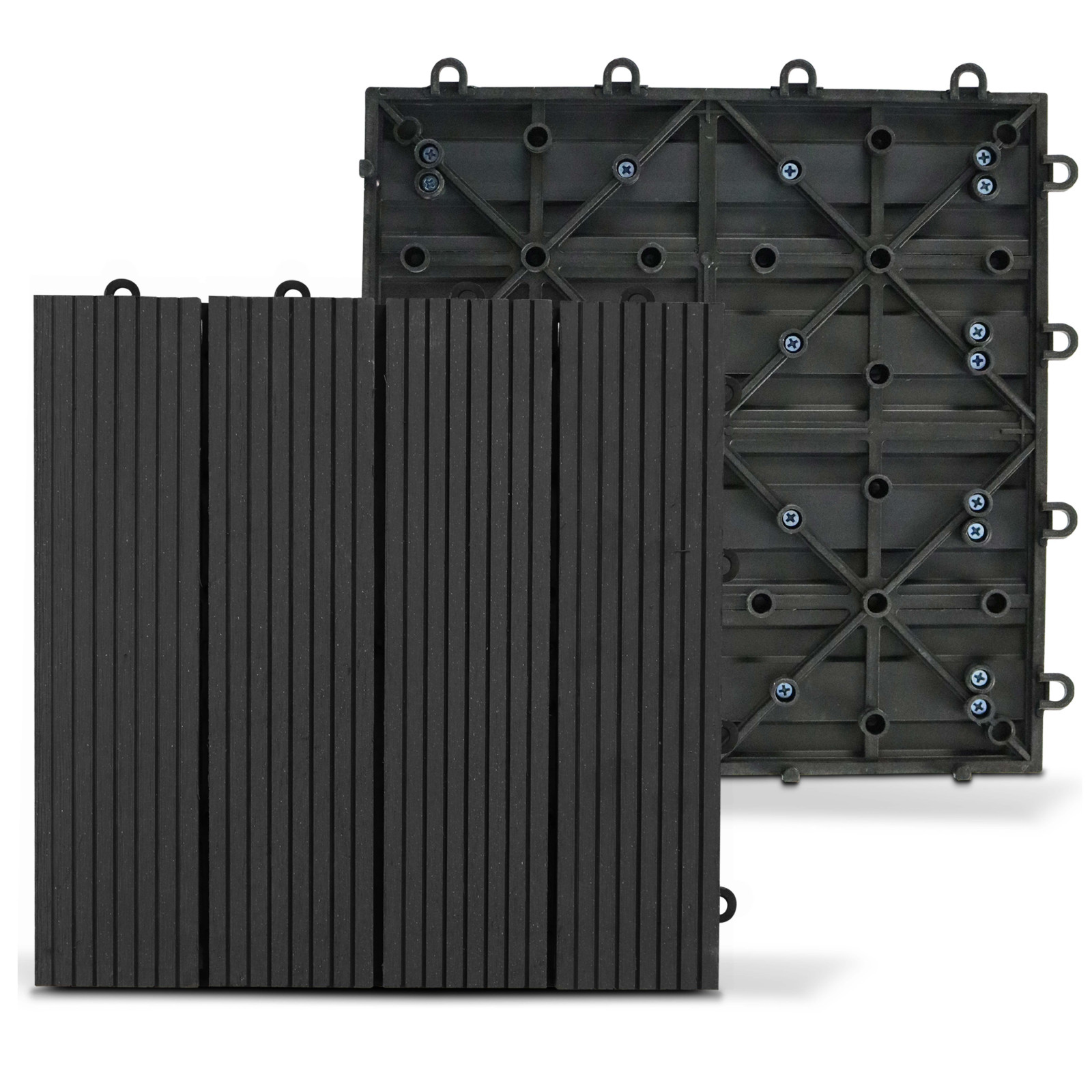 Lot dalles de terrasse clipsables bois composite