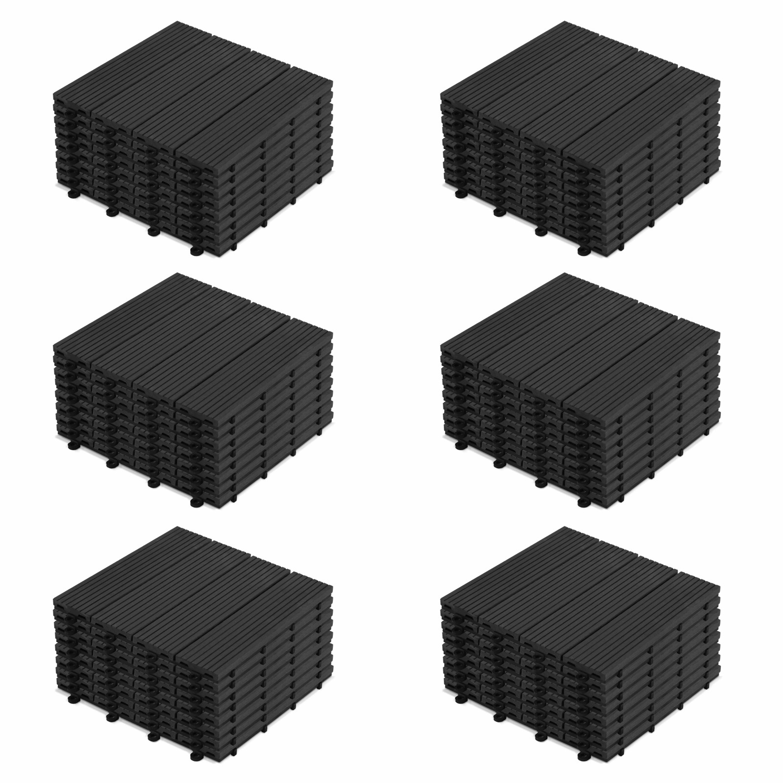 Lot dalles de terrasse clipsables bois composite