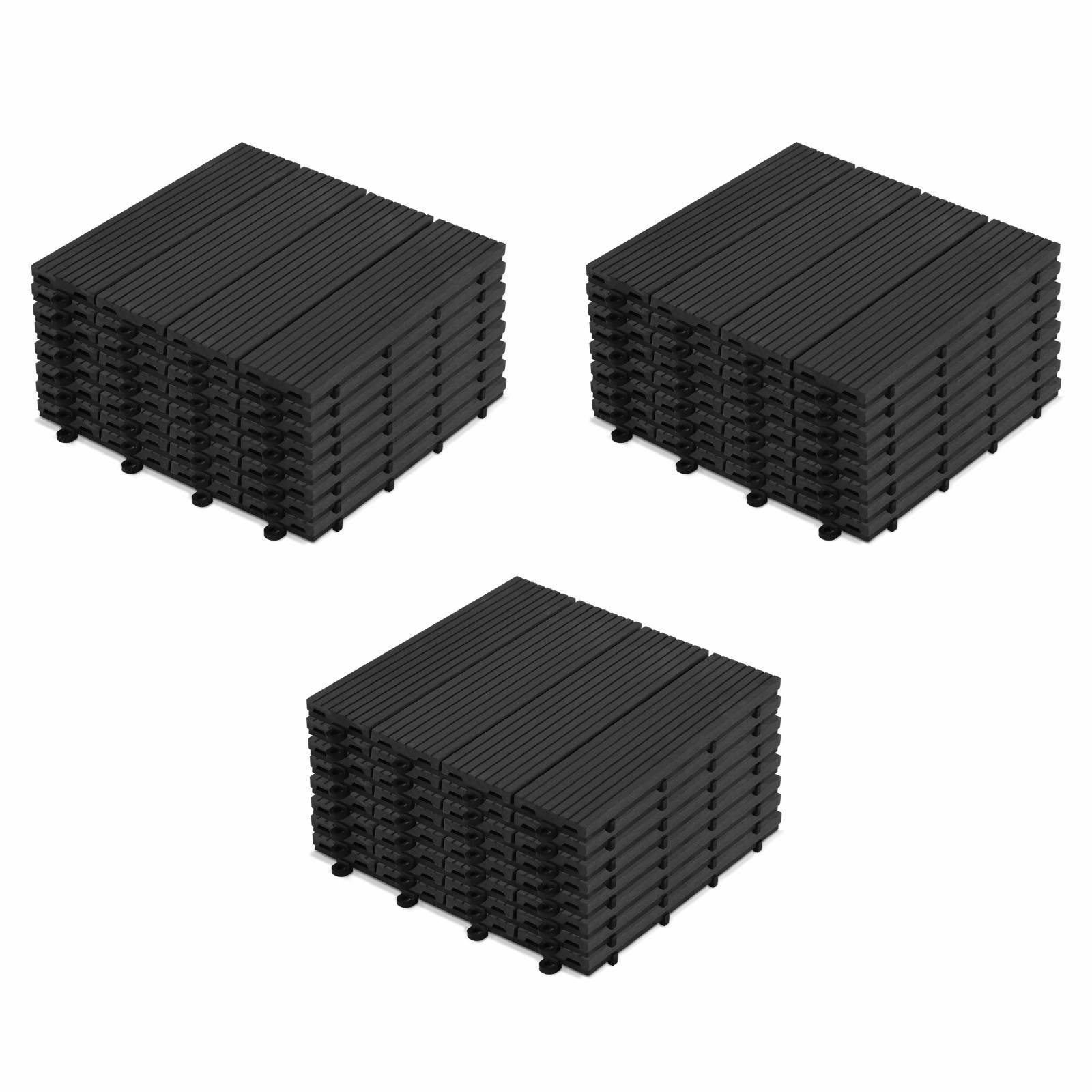 Lot dalles de terrasse clipsables bois composite