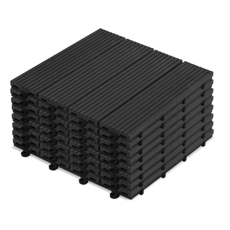Lot dalles de terrasse clipsables bois composite