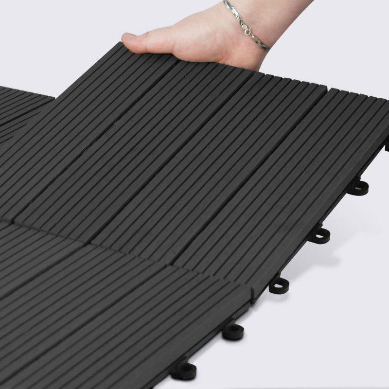 Lot dalles de terrasse clipsables bois composite