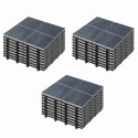 Lot dalles de terrasse clipsables à carreaux en pierre noire (30 x 30 x 2,5 cm)