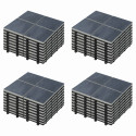 Lot dalles de terrasse clipsables à carreaux en pierre noire (30 x 30 x 2,5 cm)