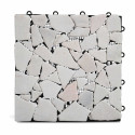 Lot dalles de terrasse clipsables en galets de marbre (30 x 30 x 2,5 cm)