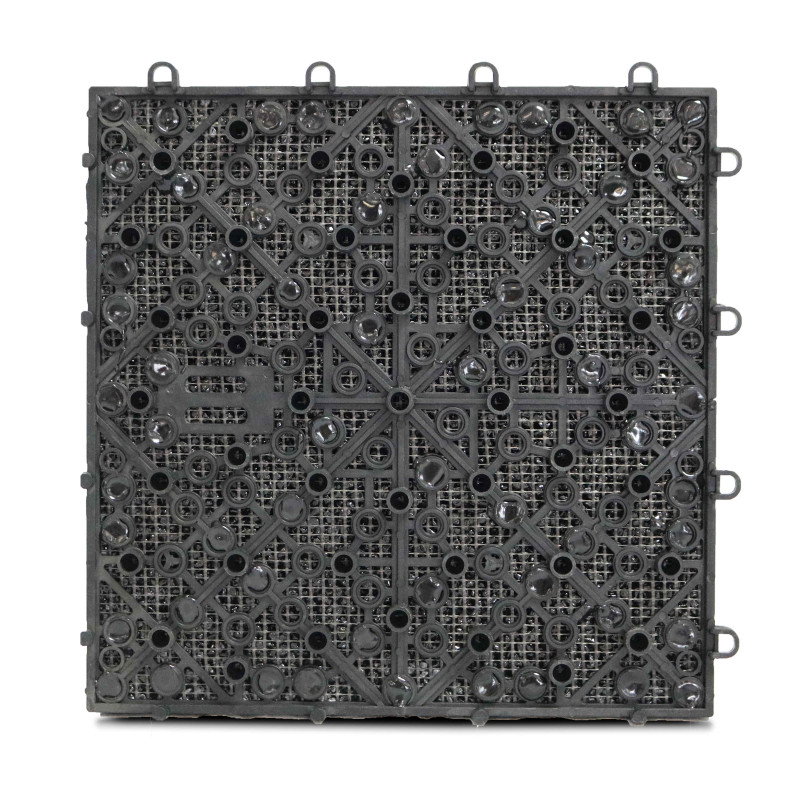 Lot dalles de terrasse clipsables en gravillon (30 x 30 x 2,5 cm)