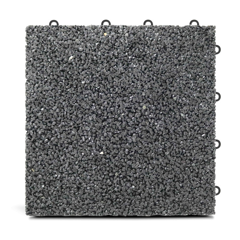 Lot dalles de terrasse clipsables en gravillon (30 x 30 x 2,5 cm)