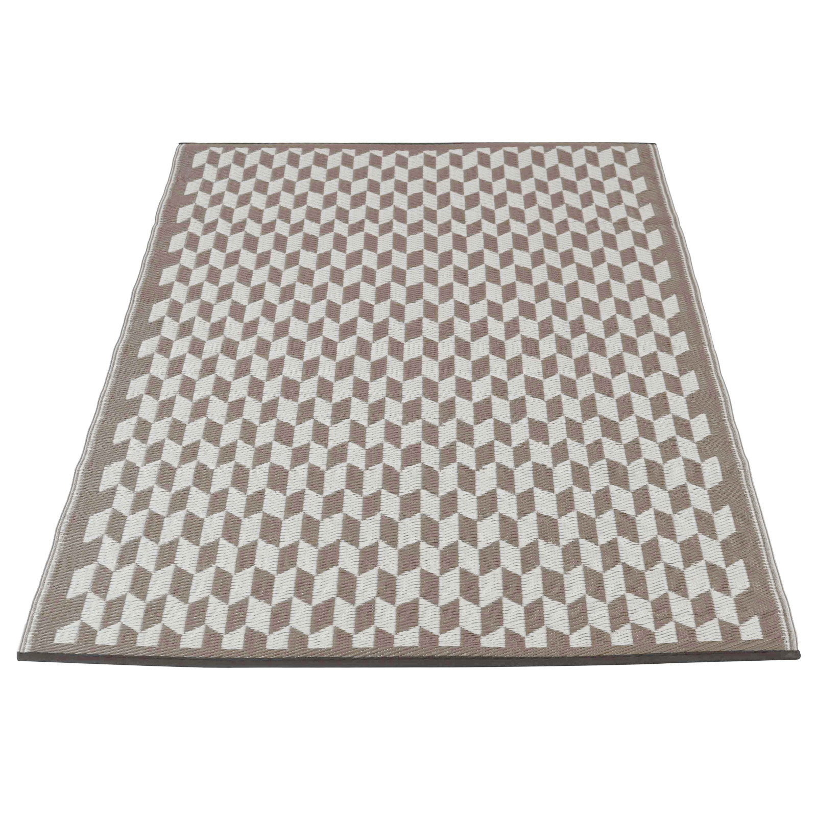 Tapis d'extérieur rectangulaire à motifs tressé double-face en polypropylène Tapis d'extérieur rectangulaire à motifs tressé double-face en polypropylène